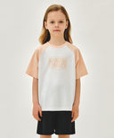 KIDS CLASSIC LOGO OVERSIZED RAGLAN TEE IN CORAL PINK