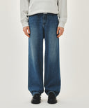 NEW M HIGH STRAIGHT DENIM PANTS IN BLUE image 1