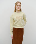 W CLASSIC LOGO CROP SWEATSHIRT IN LIGHT YELLOW image 1