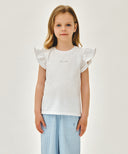 KIDS W LACE FRILL SLEEVELESS IN WHITE image 1