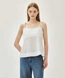 W PINTUCK CAMISOLE BLOUSE IN WHITE image 1