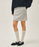 W VINTAGE CLASSIC LOGO SWEAT MINI SKIRT IN HEATHER GREY image 3