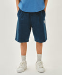 KIDS CLASSIC LOGO BERMUDA ONE TUCK SWEAT SHORTS IN BLUE image 1