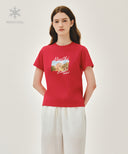 W AEROCOOL RESORT GRAPHIC TEE IN RED image 1