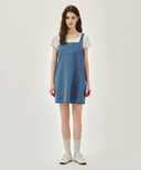 W DENIM SLEEVELESS DRESS IN LIGHT BLUE image 1