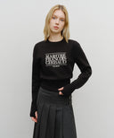 W CLASSIC LOGO CROP KNIT IN ASH BLUE image 12