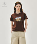 W AEROCOOL RESORT GRAPHIC TEE IN BROWN image 1