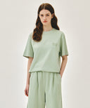 DRAWING LOGO DYEING TEE IN MINT image 1