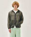 HOODED PACKABLE NYLON JACKET IN GRAY image 1
