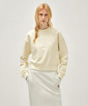 W CLASSIC LOGO CROP SWEATSHIRT IN IVORY image 1