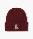 DOODLE BEAR BEANIE IN BURGUNDY image 1