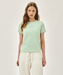 W SMALL CLASSIC LOGO TEE IN LIGHT GREEN image 1