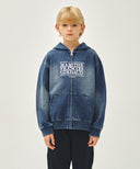 KIDS CLASSIC LOGO EMBROIDERY HOODIE ZIP-UP IN BLUE image 1