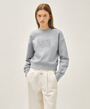 W CLASSIC LOGO CROP SWEATSHIRT IN HEATHER GREY image 1