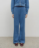 W EMBROIDERY CLASSIC LOGO SWEAT PANTS IN BLUE
