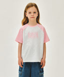 KIDS CLASSIC LOGO OVERSIZED RAGLAN TEE IN PINK