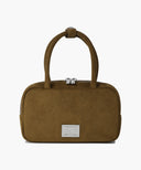CLASSIC LOGO SQUARE SUEDE MINI TOTE BAG IN CAMEL image 7