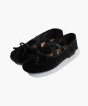 W CROSS BANDING VELVET FLAT SHOES IN BLACK image 15