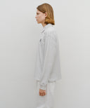 CREST LOGO JERSEY POLO LONG SLEEVE IN LIGHT HEATHER GREY image 2
