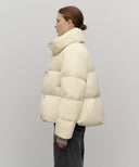 W WIDE COLLAR DOWN JACKET IN CREAM image 2