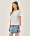 W SMALL CLASSIC LOGO TEE IN WHITE image 2