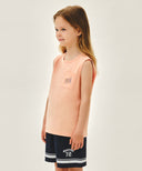 KIDS DOODLE CLASSIC LOGO POCKET SLEEVELESS IN ORANGE image 2