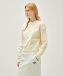W CLASSIC LOGO CROP SWEATSHIRT IN IVORY image 2
