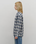 CLASSIC LOGO OMBRE CHECK SHIRT IN NAVY