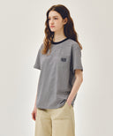 SMALL CLASSIC LOGO STRIPE RINGER TEE IN NAVY image 2