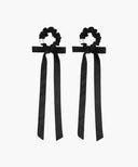REGULAR LOGO SATIN HAIR RIBBON SCRUNCHIE 2PACK IN BLACK image 2