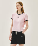 W CLASSIC LOGO RINGER TEE IN LIGHT PINK image 2