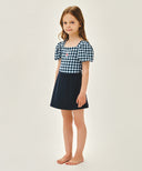 KIDS W CHECK SWIM SUIT IN NAVY image 2