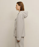 MARITHÉ SPORT FLEECE HOOD ZIP-UP JACKET IN LIGHT GRAY image 2
