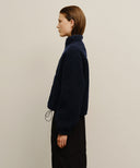 MARITHÉ SPORT W FLEECE CROP JACKET IN NAVY image 2