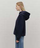 VINTAGE STAMP GRAPHIC HOODIE (BRUSHED) IN NAVY image 2