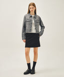 W VINTAGE CLASSIC LOGO SWEAT MINI SKIRT IN BLACK image 5