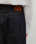 M WIDE RAW DENIM PANTS IN DARK BLUE image 2