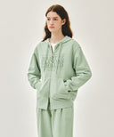 CLASSIC LOGO DYEING HOODIE ZIPUP IN MINT image 2