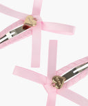 KIDS W RIBBON HAIR PIN 2PACK IN LIGHT PINK image 2