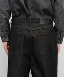 M WIDE RAW DENIM PANTS IN BLACK image 2