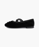 W CROSS BANDING VELVET FLAT SHOES IN BLACK image 8