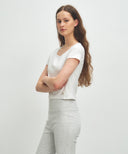 W BASIC CROP TEE IN WHITE image 2