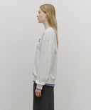 WINERY APPLIQUE LOGO OVER FIT SWEATSHIRT IN LIGHT HEATHER GREY image 2