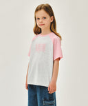KIDS CLASSIC LOGO OVERSIZED RAGLAN TEE IN PINK