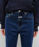 W HIGH-RISE FLARED DENIM PANTS IN BLUE image 2