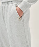 W BASIC FOLD-OVER SWEAT PANTS IN LIGHT HEATHER GREY image 8