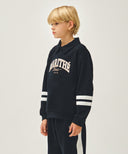 KIDS STRIPE POINT COLLAR SWEATSHIRT IN NAVY image 2