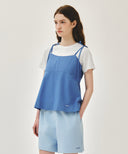 W PINTUCK CAMISOLE BLOUSE IN BLUE image 2