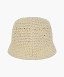 CIRCLE LOGO CROCHET BUCKET HAT IN LIGHT BEIGE image 2