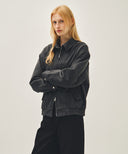 DENIM HARRINGTON JACKET IN GRAY image 8
